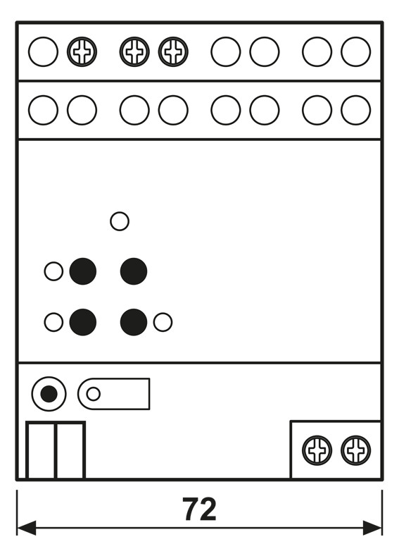 Dimmaktor KNX 20-500W REG 4TE 1Ausg uni Vor Ort-/Handbedienung