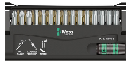Wera-Bit-Sortiment Bit-Check 12 Wood 1