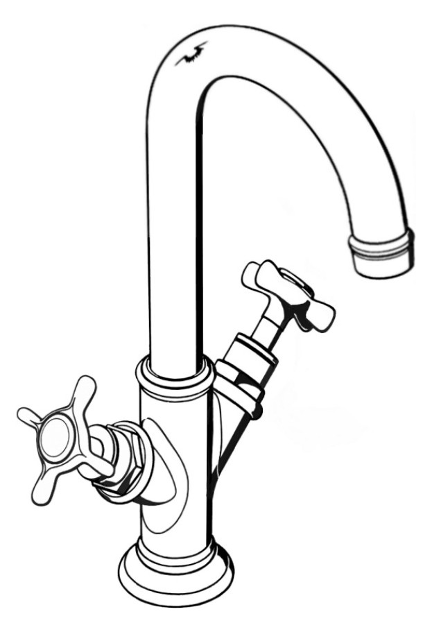 hansgrohe 2-Griff-Waschtischarmatur 210 Axor Montreux Ausladung 175mm, mit Kreuzgriffen, mit Zugstangen-Ablaufgarnitur, brushed nickel