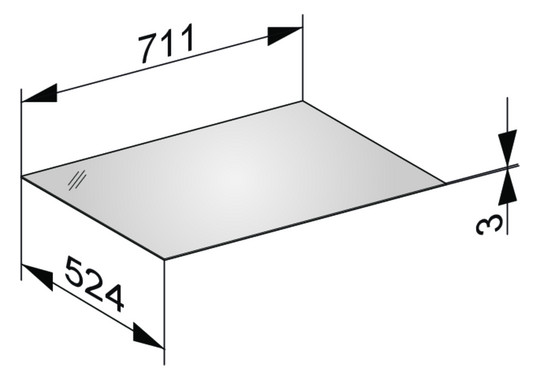 KEUCO Abdeckplatte Edition 11 71,1 x 0,3 x 52,4 cm, Cashmere, Glas Cashmere, ESG Glas Unterseite lackiert