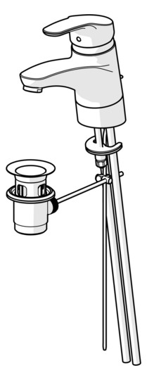 HANSA Waschtisch-Einhebelmischer HANSAMIX mit Ablaufgarnitur, 95° schwenkbar, Ausladung 157 mm, chrom