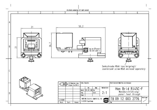 HART HAN Brid-RJ45 C-F WDF   09120032776 