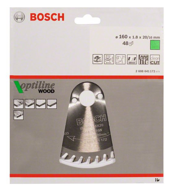 Bild Kreissägeblatt 160 x 20/16 x 1,8 mm 48 O ptiline Wood BOSCH-1