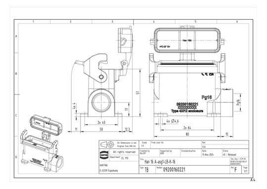 HART Sockelgehäuse           09200160221 