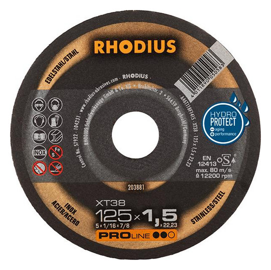 RHODIUS-Trennscheibe XT38 - 125x1,5mm, gerade