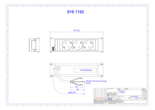 Bachmann Steckdoseneinheit      916.1192 