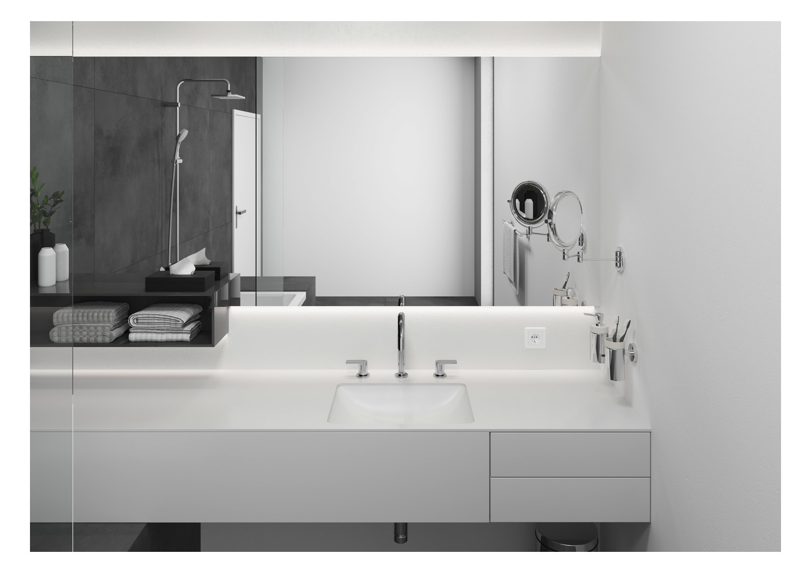 hansgrohe 3-Loch-Waschtisch-Armatur Vernis Shape mit Zugstangen-Ablaufgarnitur, chrom
