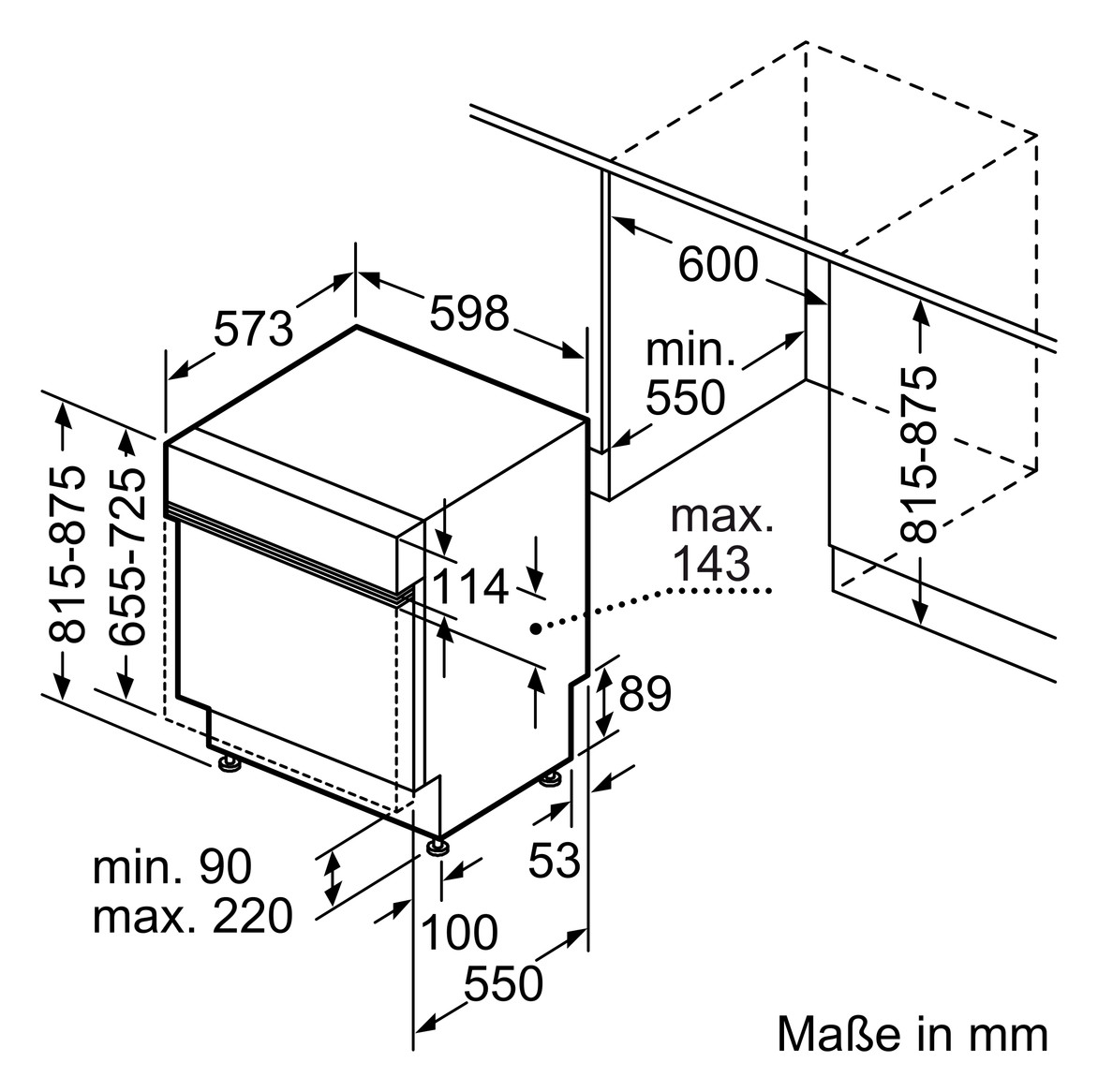 Geschirrspüler A edst integr B598mm 42dB 6prog BestSchub 815mm/o.Pl 14Gedecke