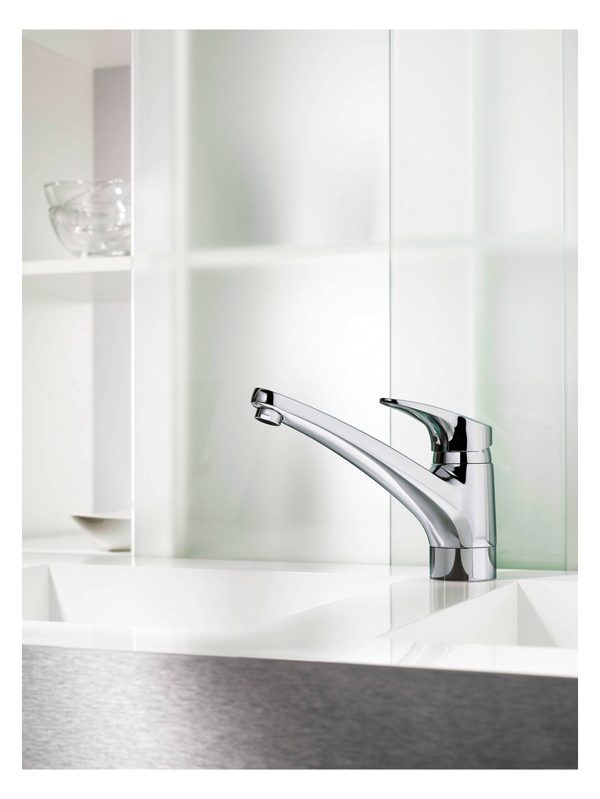 HANSA Spültisch-Einhebelmischer HANSAMIX schwenkbar, Ausladung 203mm, chrom