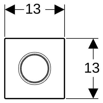 Geberit Urinal-Steuerung Typ 01 pneumatisch, Round, weiß-alpin