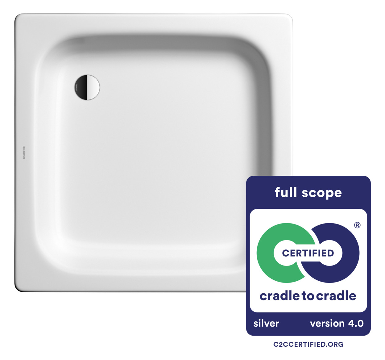 Kaldewei Duschwanne SANIDUSCH 396 90x90x14cm, weiß