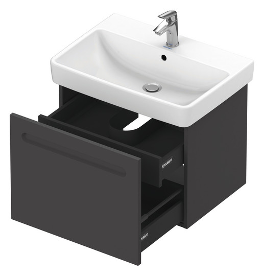 Duravit Waschtisch-Unterschrank No. 1 59 x 42,6 x 47,8 cm, Graphit Matt, 1, Schubkasten, 1 Auszug, wandhängend Duravit Waschtisch-Unterschrank No. 1 59 x 42,6 x 47,8 cm, Graphit Matt, 1, Schubkasten, 1 Auszug, wandhängend