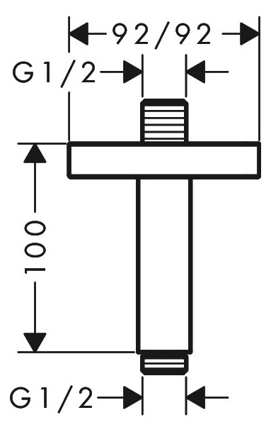 hansgrohe Deckenanschluss softsquare Axor 100 mm, chrom, eckig