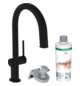 hansgrohe Spültisch-Einhebelmischer Aqittura M91 mit Ausziehauslauf, 1jet, Starter Set, mattschwarz