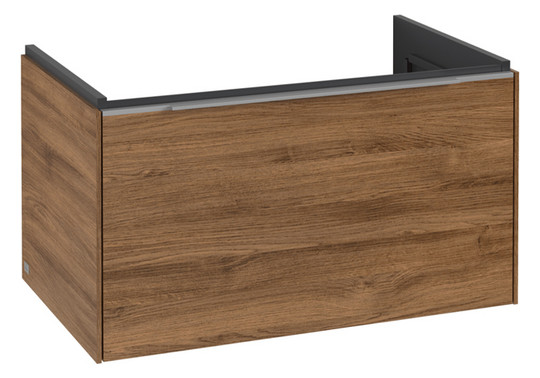 V&B Waschtisch-Unterschrank Subway 3.0 77,2x42,9x47,8cm, mit LED/Griff Aluminium glänzend, kansas oak