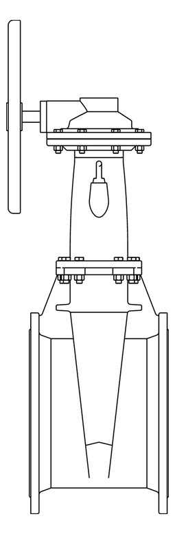 TA Absperrschieber TA-GAV DN 500, Flansche, PN 16, mit Getriebe, Sphäroguss