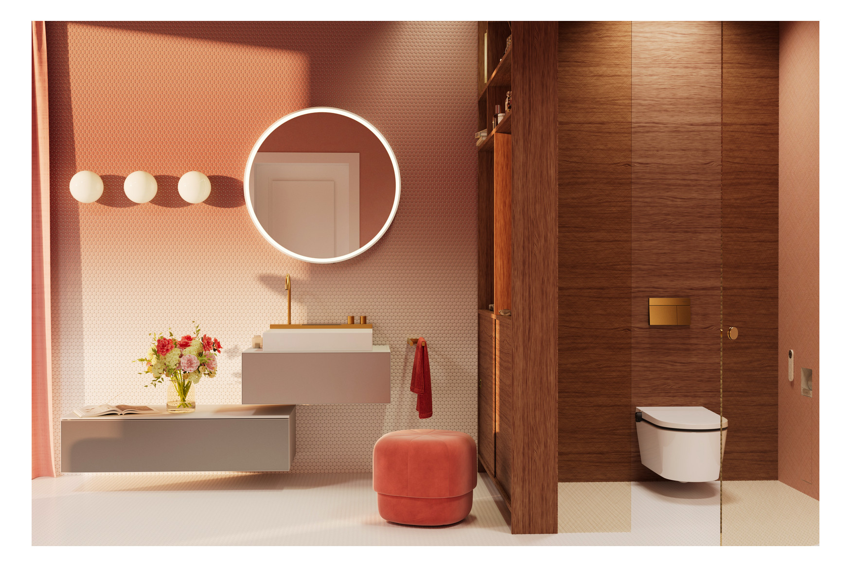 hansgrohe Handtuchhalter AddStoris Länge 445mm, zweiarmig, Wandmontage, Metall, brushed bronze