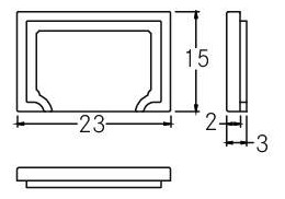 Endkappe ws Kst L15mm B23mm H3mm Endkappe ws Kst L15mm B23mm H3mm