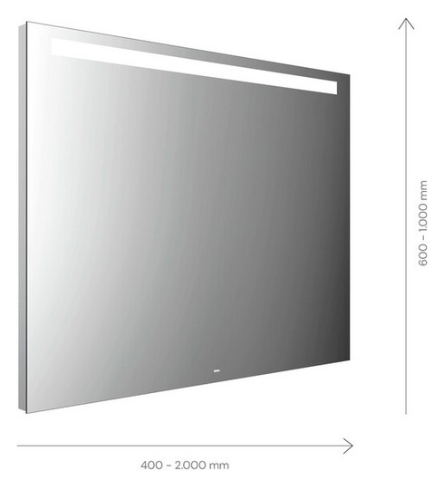 EMCO LED-Lichtspiegel MI 210 1800 x 800 mm, mit horizontalem Lichtausschnitt oben 35mm