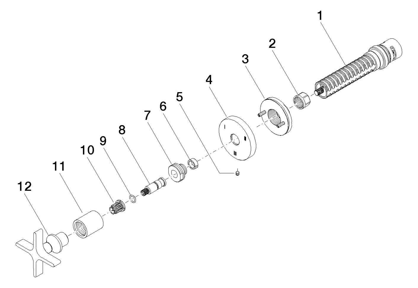 Dornbracht Fertigmontageset VAIA UP-Dreiwege-Umstellung, Drehumstellung, Rosette d= 60mm, Platin gebürstet