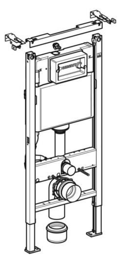 Geberit Wand-WC-Element Duofix Basic BH 112cm, Betätigung vorne, mit Delta UP-Spülkasten 12 cm