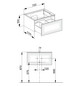 KEUCO Waschtischunterschrank Edition 11 70x35x53,5cm, 1 Frontauszug, Beleuchtung, Weiß, Glas Weiß satiniert