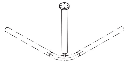 HEWI Deckenabhängung 801 301-1500 mm, senfgelb