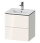 Duravit Waschtisch-Unterschrank Compact L-Cube 52x42,1x55cm, 2 Schubkästen, wandhängend, basalt matt