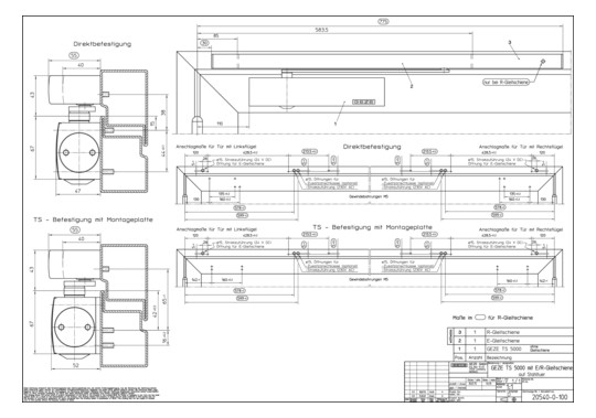 GEZE R-Gleitschiene für TS5000    116300 