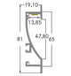 Aufbauprofil alu Alu 2000x81x19,1mm
