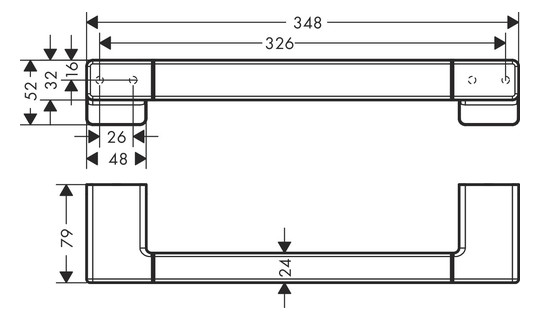 hansgrohe Haltestange AddStoris Länge 348mm, Wandmontage, Metall, mattschwarz