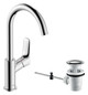 hansgrohe Waschtisch-Einhebelmischer 210 Logis mit Zugstangen-Ablaufgarnitur, mit Schwenkauslauf, chrom