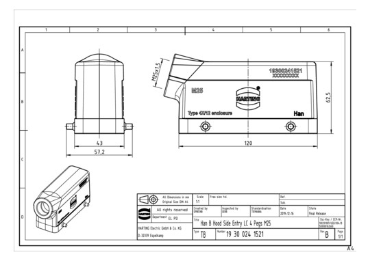 HART Tüllengehäuse M25       19300241521 