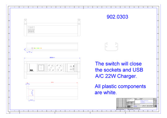Bachmann DESK 2xP40 1xUSB A/C   902.0303 