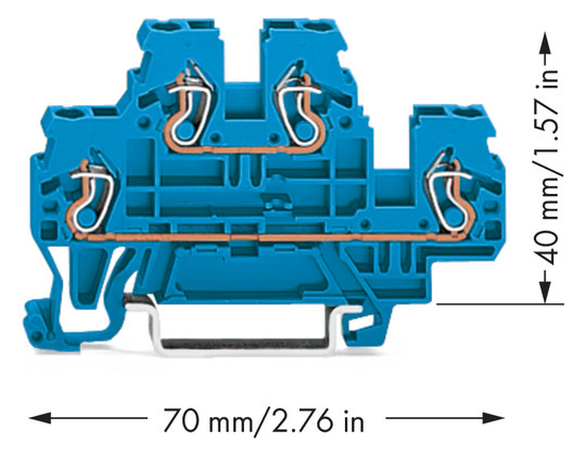 Reihenklemme 0,08-4qmm Serie 870 2Etagen 2kl bl 24A Hutschiene TH35