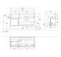 V&B Waschtisch-Unterschrank Abdeckplatte Glass Black Matt Finion 120cm, Regal links Gold matt, Oak Veneer