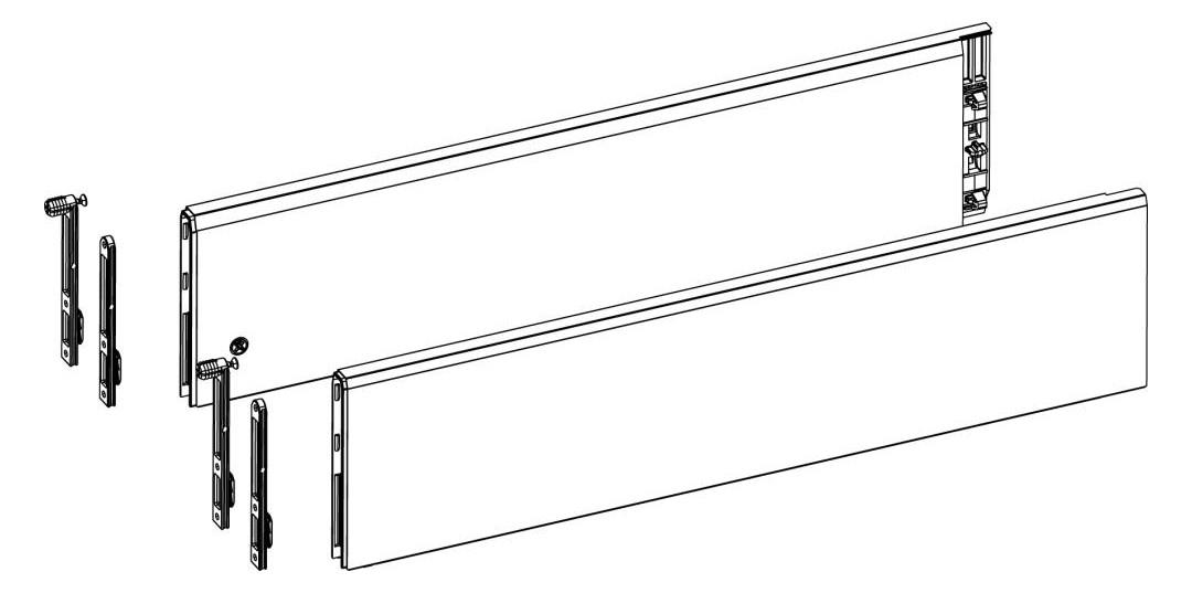 Bild TopSide ArciTech, 500 mm, (218/ 94, 250/126) silber, links und rechts - Hettich-1