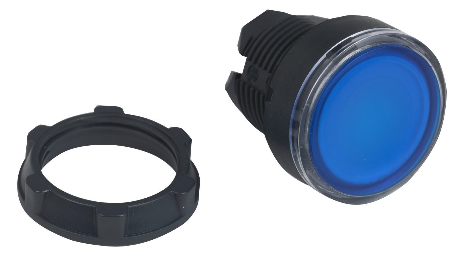 Drucktaster Front 1f bl bel.b Ø22mm rnd IP66 Geeignet für Beleuchtung Tastend