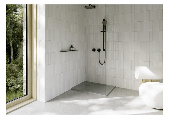 Duschwanne BetteUltra 8750 90x80x2,5cm, Antirutsch/Pro, Mini-Wannenträger, quartz