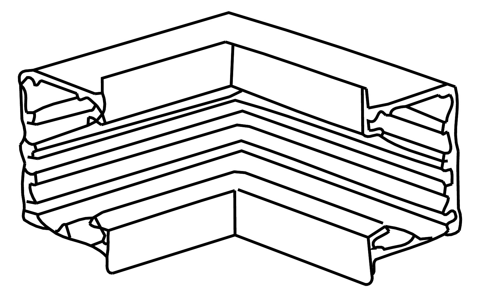 Inneneck GEB-K Alu HFT 200x200mm natur anod/elox hfr