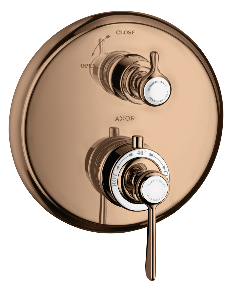 hansgrohe Fertigmontageset Axor Montreux UP-Thermostat, mit Absperrventil, Hebelgriff, polished red gold hansgrohe Fertigmontageset Axor Montreux UP-Thermostat, mit Absperrventil, Hebelgriff, polished red gold