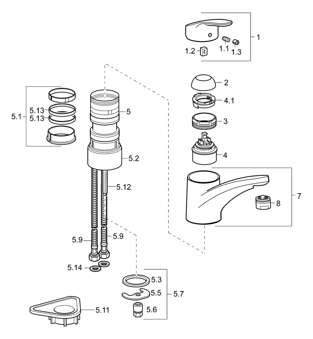 HANSA Spültisch-Einhebelmischer HANSAMIX schwenkbar, Ausladung 203mm, chrom