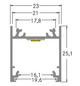 Anbauprofil ws Alu 2000x23x25,1mm