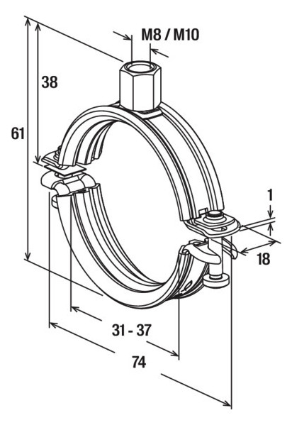 Bild Universalrohrschelle FRS-L 31-37 fischer-3