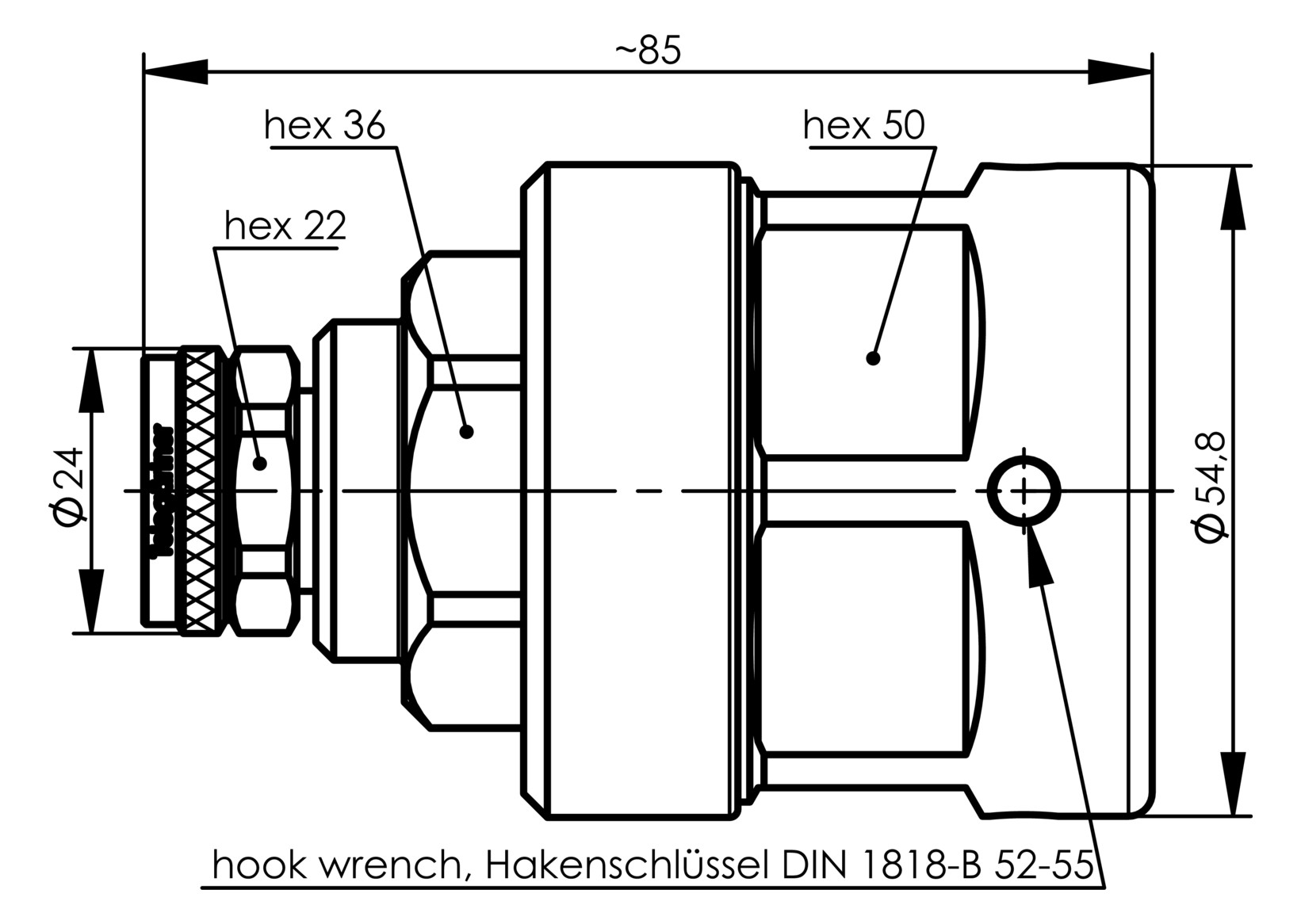 4.3-10-Stecker Rundkabel 50Ohm