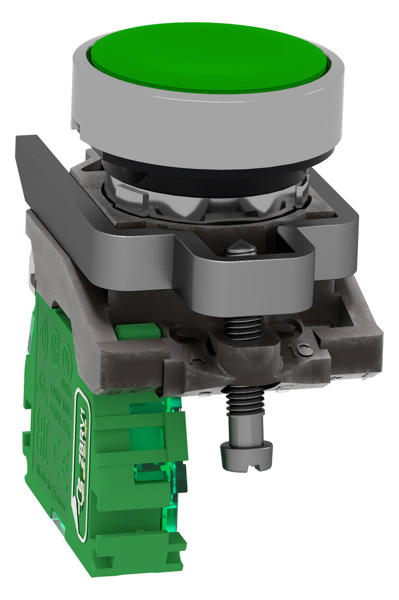 Drucktaster 1f gn rnd Ø22,5mm 1S IP30 fl Tastend