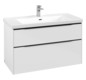 V&B Waschtisch-Unterschrank Subway 3.0 97,3x57,6x47,8cm, ohne LED/Griff Volcano black, brilliant white