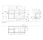 V&B Waschtisch-Unterschrank Wandbeleuchtung Finion 120cm, Abdeckplatte white matt, Regal Walnut Veneer, Walnut veneer