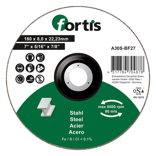 fortis-Schruppscheibe Stahl - 180x8,0mm