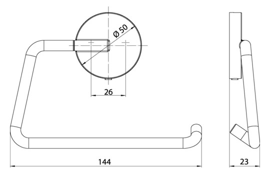 EMCO Papierhalter Round chrom, ohne Deckel, beweglich